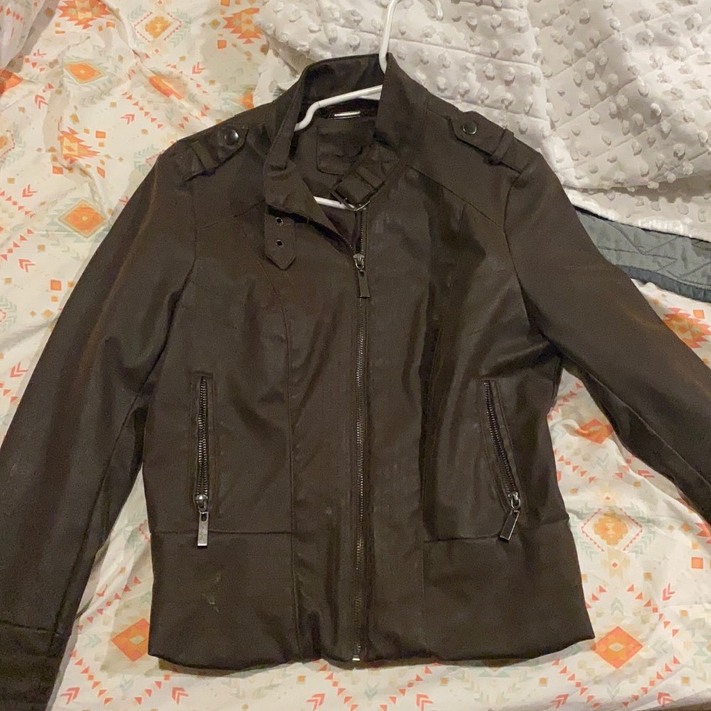 Brown leather jacket